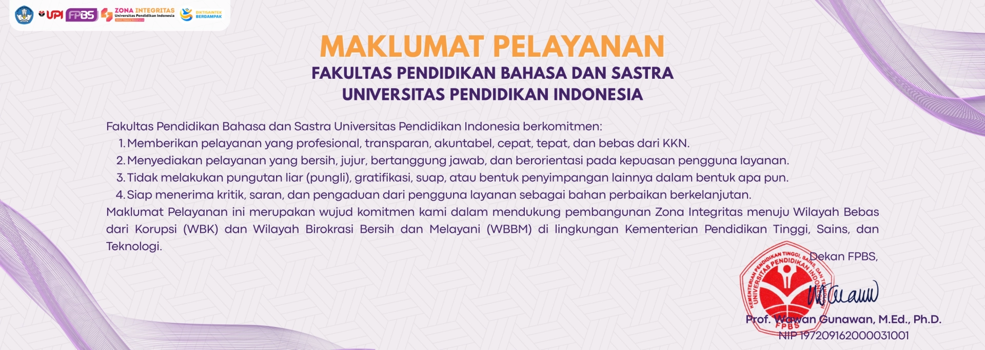 Maklumat Pelayanan FPBS UPI