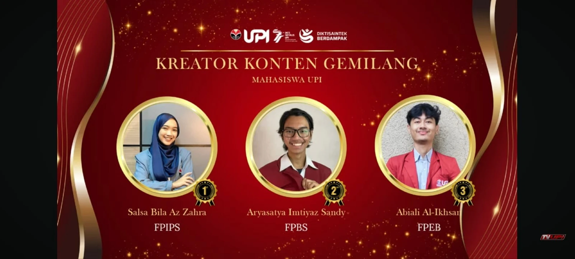 Mahasiswa FPBS UPI Raih Penghargaan Kreator Konten Gemilang Dies Natalis UPI ke-71