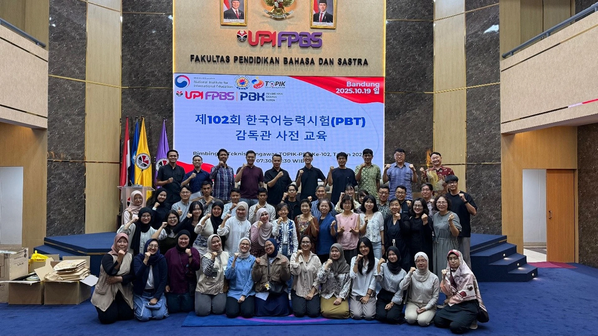 Pelaksanaan TOPIK ke-102 oleh Prodi Pendidikan Bahasa Korea FPBS UPI di Gedung FPBS UPI, Bandung