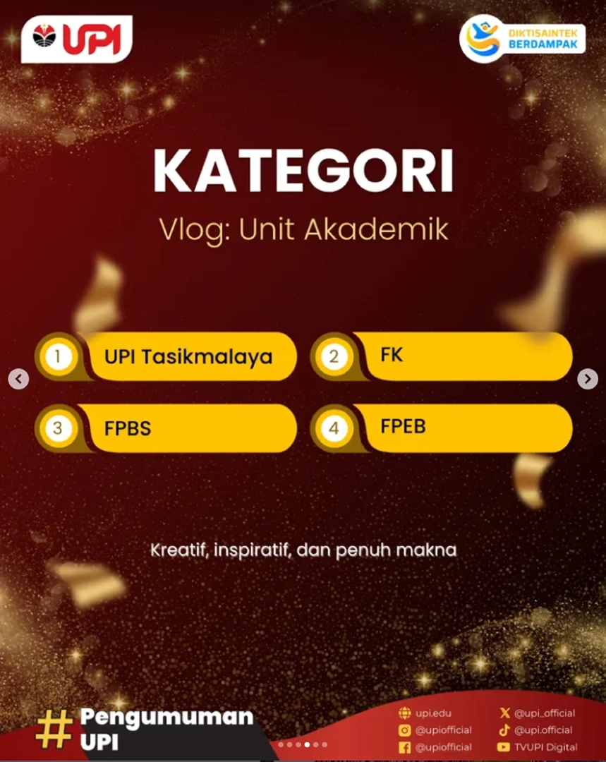 FPBS UPI wins 3rd place in the UPI Berjalan Serempak dan Berdampak Vlog Competition