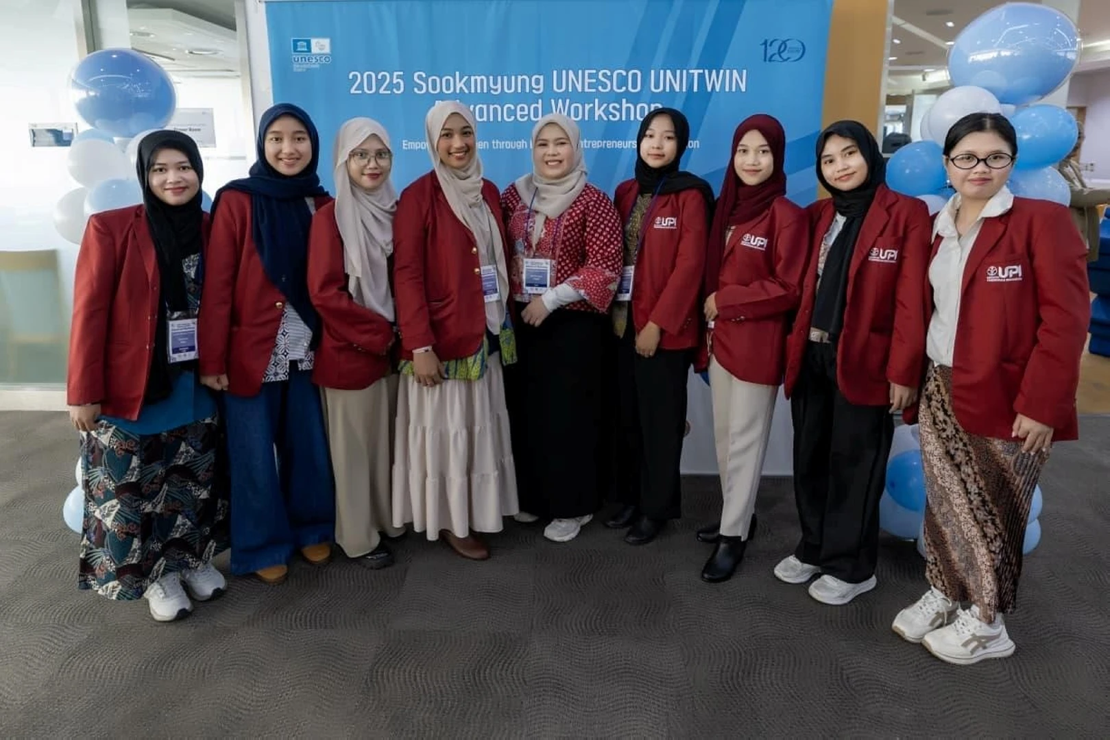 FPBS UPI students participating in the 2025 Sookmyung UNESCO UNITWIN Advanced Workshop in South Korea