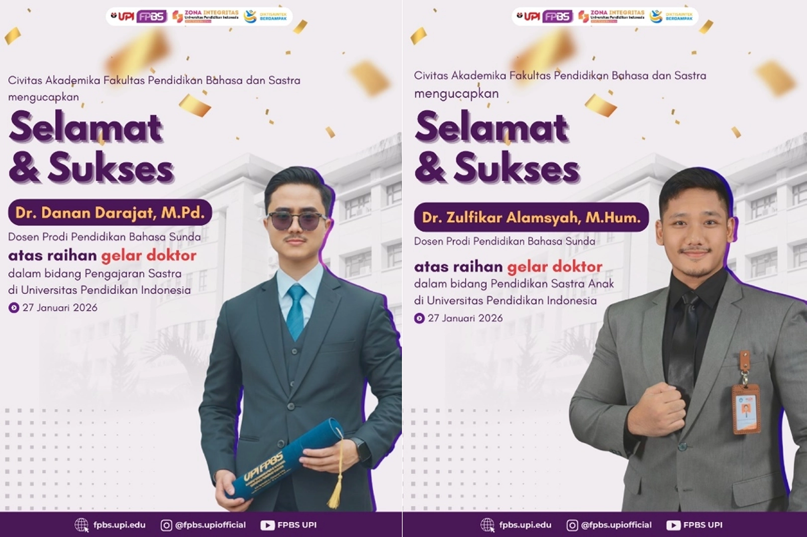 Two Sundanese Language Education Lecturers Earn Doctoral Degrees