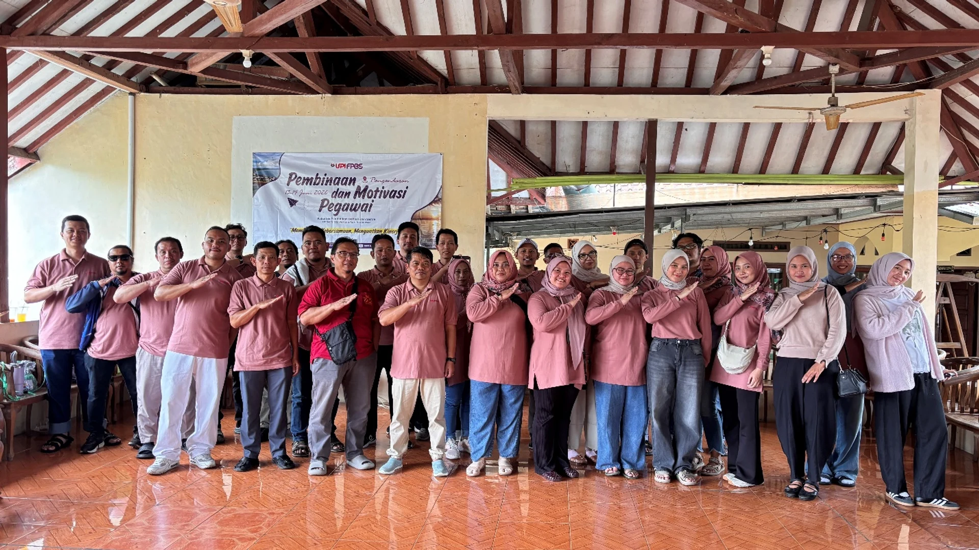 Educational staff of FPBS UPI during the coaching and motivation program in Pangandaran