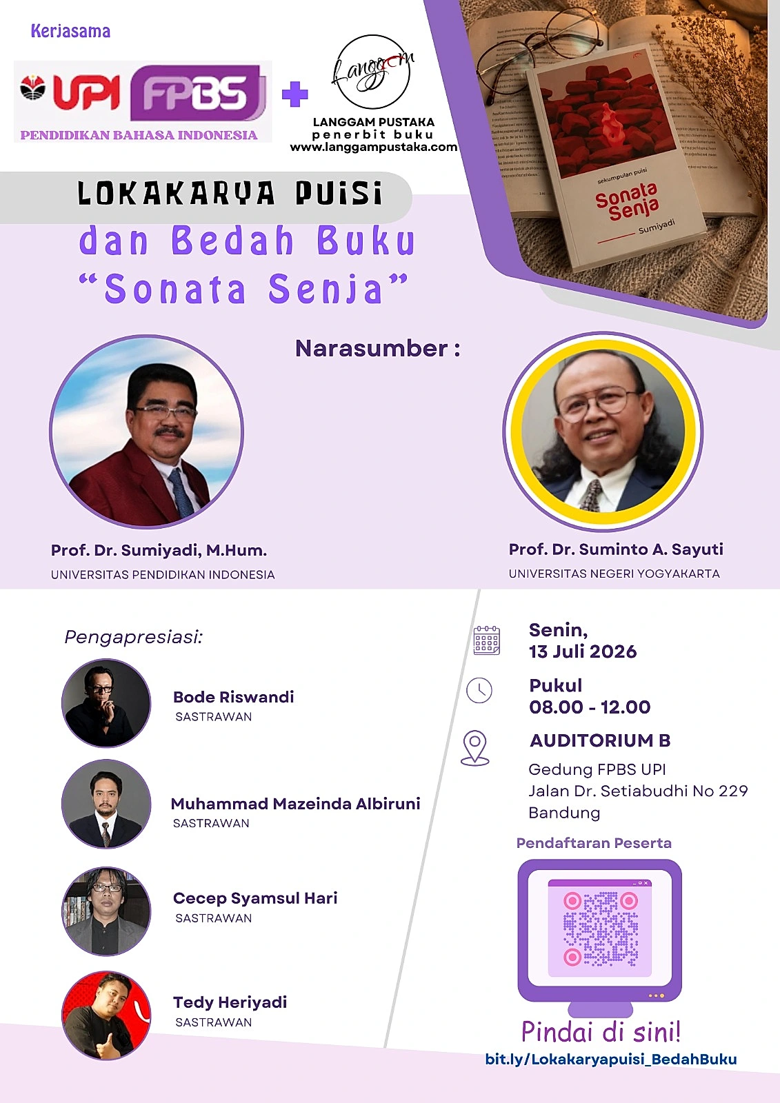 Documentation of the Poetry Workshop and Sonata Senja Book Discussion at FPBS UPI